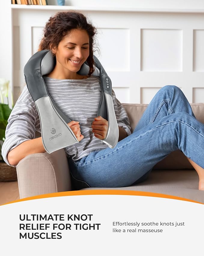 CooCoCo Shiatsu Neck and Back Massager, 2025 Christmas Gifts for Him Her, 8 Massage Nodes 3D Neck & Shoulder Massager for Deep Tissue for Office Home Car Use, Christian Gifts for Women Men Mom Dad