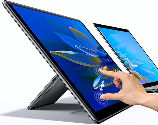 UPERFECT Y Portable Monitor Freestanding Touchscreen, 15.6''FHD 1080P IPS Screen with Adjust Kickstand, 2000:1 Contrast Ratio, 100% sRGB w/Standard HDMI/USB 3.0/Type C, Built-in Speaker/Ambient Light