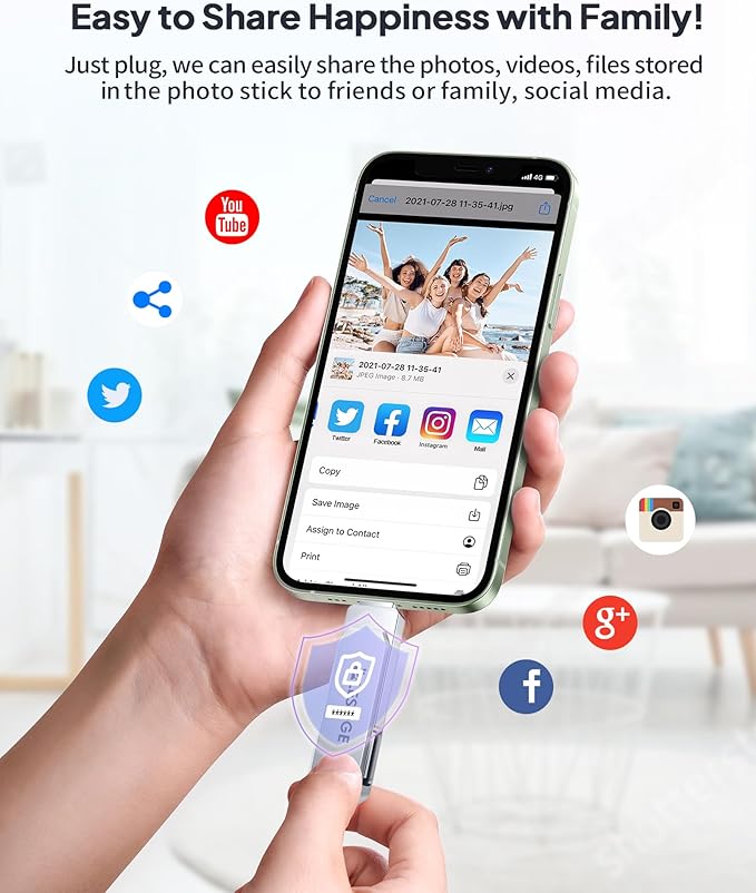 MFi Certified Flash Drive 256GB for iPhone USB Memory Stick, USB Stick High Speed Thumb Drives Photo Stick External Storage for iPhone/iPad/Android/PC