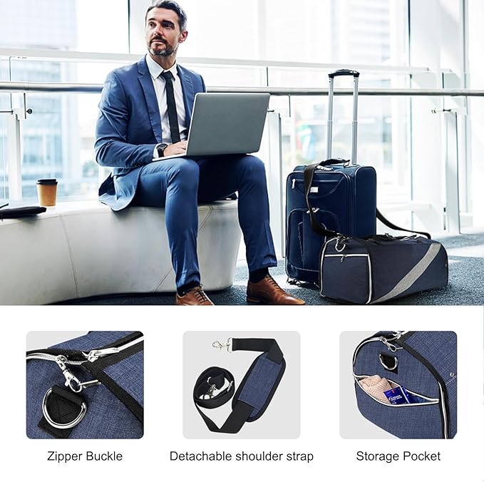 Convertible Garment Bag with Shoulder Strap, Modoker Carry on Garment Duffel Bag for Men Women -Hanging Suitcase Suit Travel Bags