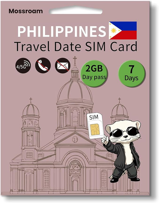 3-in-1 SIM Card for The Philippines– Prepaid Data Plans | 2GB Daily Data,7 Days | Unlimited 4/5G Speed Internet