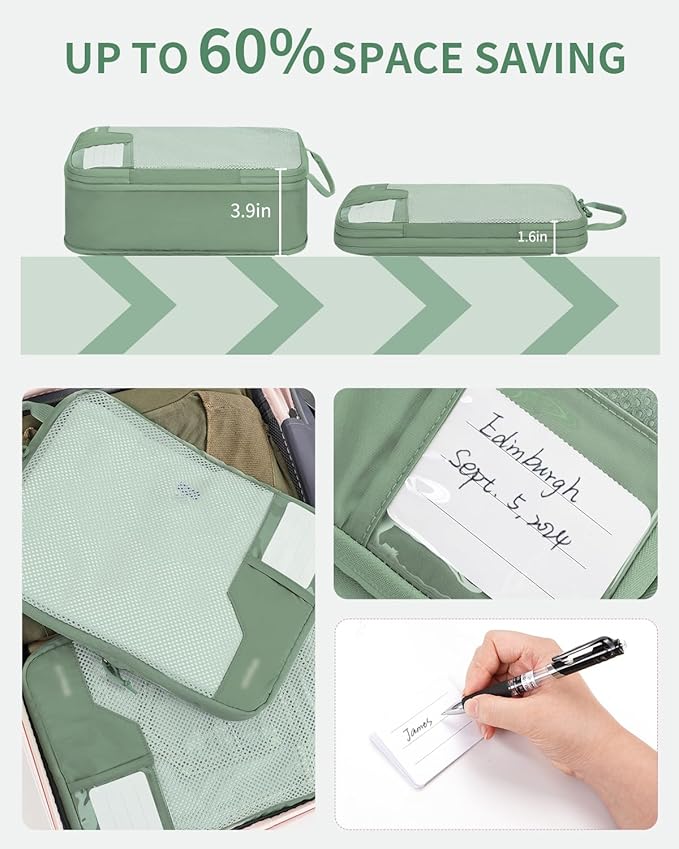 ECOHUB 4 Set /6 Set Packing Cubes for Travel Durable Suitcase Organizer Bags Set with Personalized Tag Various Sizes Travel Essentials Traveling Accessories for Luggage Machine Washable