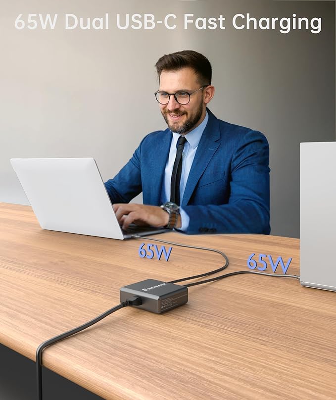 560W 8-Port USB C Charger Block, SMEIWANR Charging Station for Multiple Devices, Fast Charger GaN PD Compatible with MacBook, iPhone and Samsung etc. (Black)