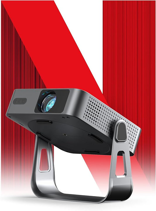 【Netflix-Licensed Projector & Native 1080P】Thinnest 2.24" Smart Mini Projector with WiFi and Bluetooth, Auto Focus & Keystone Portable Outdoor Projector, VOPLLS 4K Support Home Movie Projector