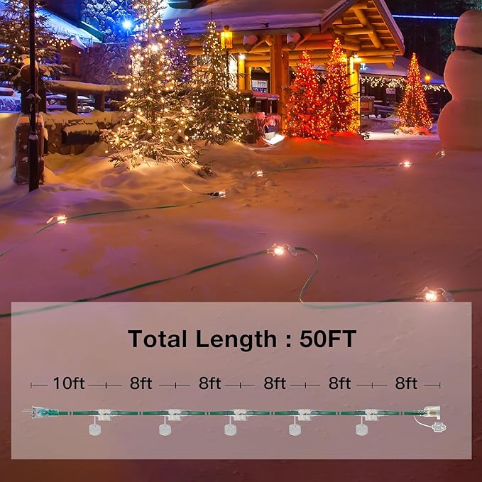 addlon 50FT Outdoor Extension Cord with Mutil Outlets Evenly Spaced 6 Outlets 16/3 SJTW Weatherproof Power Cable for Indoor Outdoor Halloween And Christmas Decorations with Indicator Lights ETL Listed