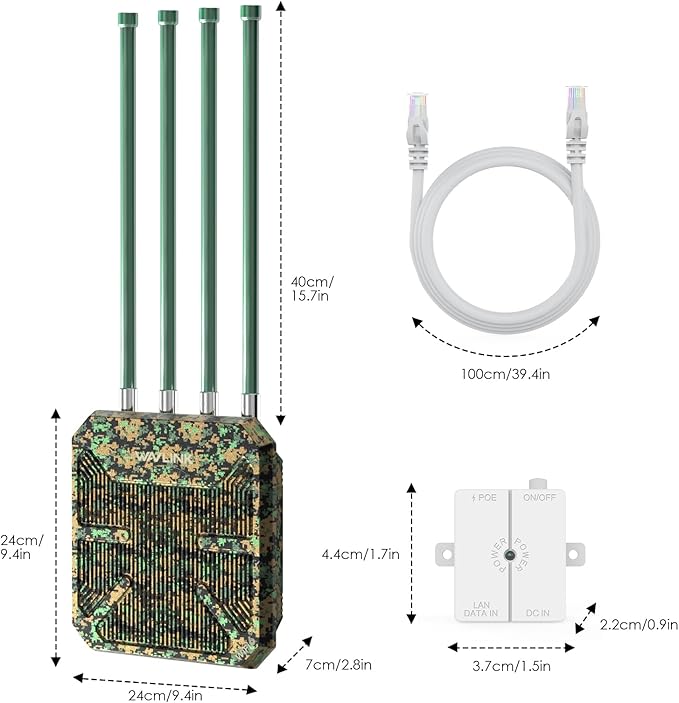 WAVLINK AX3000 Outdoor WiFi 6 Extender Long Range, WiFi 6 Outdoor Wireless Access Point, Support Active PoE, 4x8dBi Antennas,Outdoor WiFi Solution,IP67,Up to 128 Devices for Farm,Yard,RV,Campsite,Park