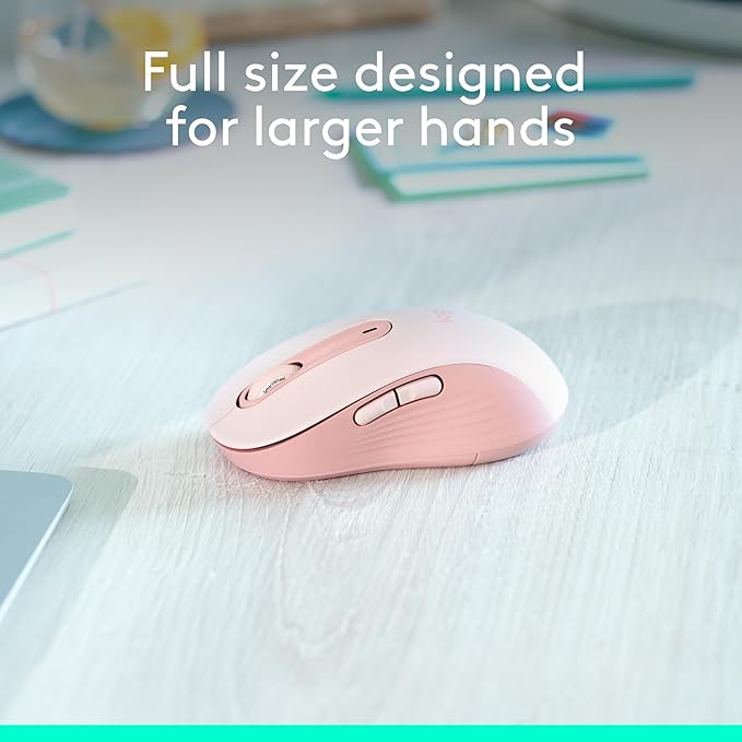 Logitech Wireless Mouse Signature M650 L Full Size - Large Hands, 2-Year Battery, Silent Clicks, Customizable Buttons, Bluetooth, PC/Mac/Chromebook - Black, Right-Handed, Large