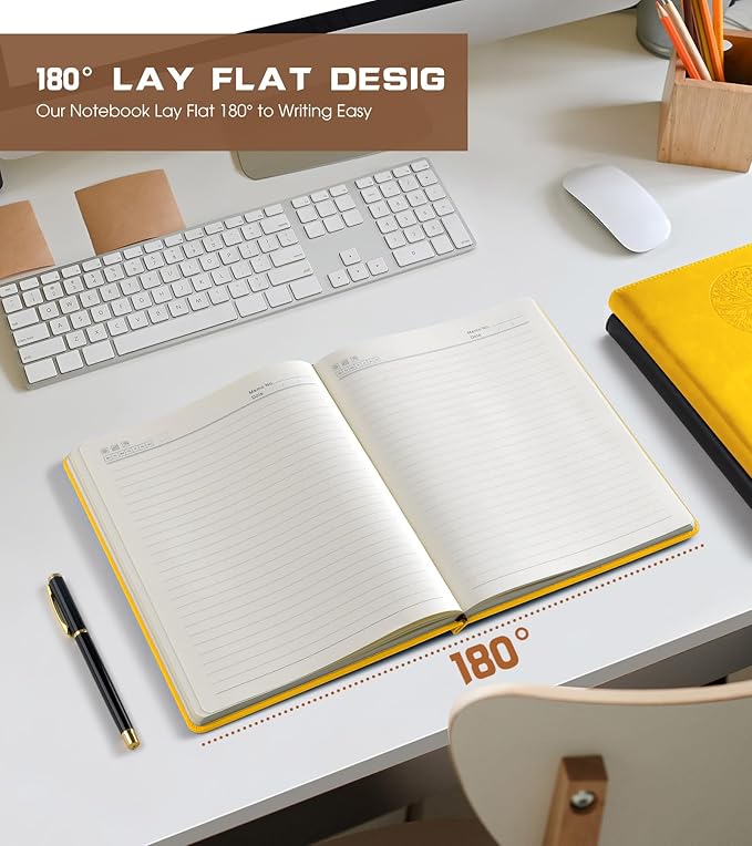 Lined Journal Notebook for Women Men,256 Pages B5 Large Hardcover Leather Journals for Writing,Travel,Business,Work,School,College Ruled Notebooks for Note Taking,Diary Notepad 7.8"×10.2"