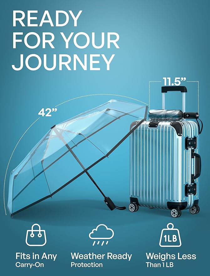 REPEL Windproof Travel Umbrella - Compact & Withstands Winds up to 85MPH , Strongest Premium Auto Folding Umbrella for Rain and Sun - Durable, Light & Portable for Women & Men , Fits Backpack & Cars