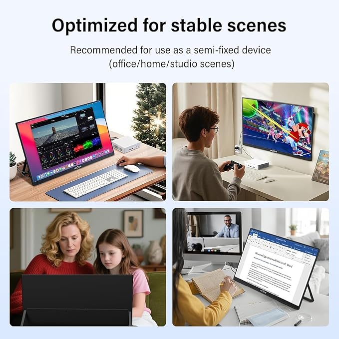 InnoView Large Portable Monitor 23.8inch FHD 1080P 144Hz USB-C, HDMI Computer Display HDR 100% sRGB IPS Gaming Monitor W/180°Adjustable DC Eyes Care Stand for Laptop PC MAC Phone PS4 Xbox Switch