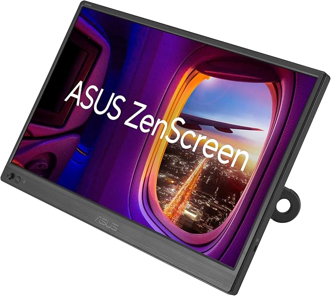 ASUS ZenScreen 16” Portable USB Monitor (MB169CK) - Full HD, IPS, Dual USB-C, Mini-HDMI, Eye Care, Flicker Free, Blue Light Filter, Anti-Glare Surface, 360° Kickstand, 3 yr Warranty