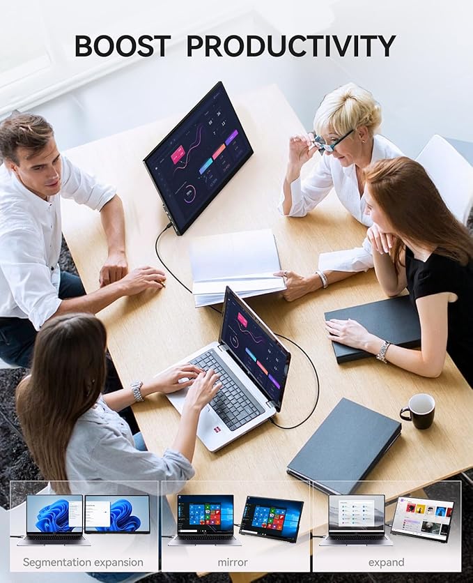 Portable Monitor Touchscreen 17.3 Inch 4K 60Hz 3840x2160 UHD Metal Frame,Travel Monitor with Kickstand& Dual Speaker,USB C, HDMI Plug&Play for Laptop,PC, MAC,Phone,Xbox,PS4/5,Switch,Pi