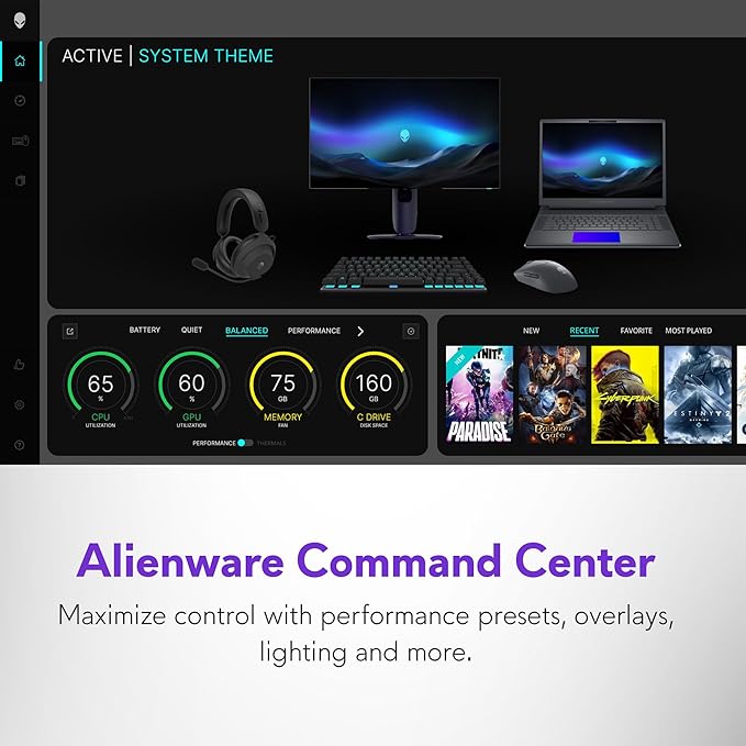 Alienware 16 Area-51 Gaming Laptop AA16250-16" WQXGA 240Hz Display, Intel Core Ultra 9-275HX, 32GB DDR5 RAM, 1TB SSD, NVIDIA GeForce RTX 5070Ti, Windows 11 Home, Onsite Service - Liquid Teal
