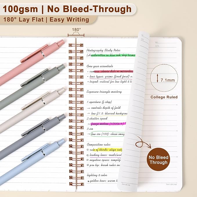 37PCS Stationery Set, Aesthetic Bible Journal Set, 3PCS A5 Spiral Notebooks, Gel Pens, Sticky Notes & Tabs, Gift Box for Students Back to School Supplies