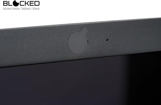 BLOCKED Webcam/Camera Vinyl Covers | Low-Tack Restickable Webcam Sticker | Multiple Sizes | Black 57-Pack Tabbed (Muted Matte)