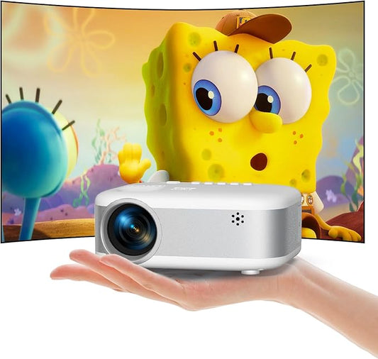 Mini Projector, 2025 Upgraded 1080P HD Projector, Portable Projector with Bluetooth, Movie Projector Compatible with Smartphone/Laptop/TV Stick/HDMI/USB