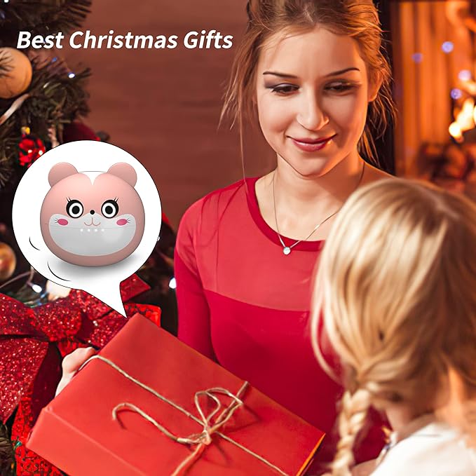 Bluetooth Earbuds Pink Wireless Earbud for Kids 36H Playtime IPX5 Waterproof Noise Reduction Cordless Girls Headphones USB-C LED Display Cartoon Kids Earphones