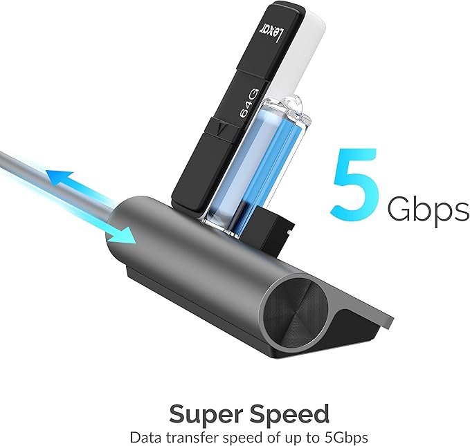 SABRENT USB-C 3.0 Hub, 5-in-1 USB SD Card Reader, SD & TF Dual Slot + 3 USB 3.0 Hub Portable Compatible with MacBook, Mac Pro/Mini, iMac, XPS, Surface Pro, Windows, Thunderbolt (HB-U3CR)