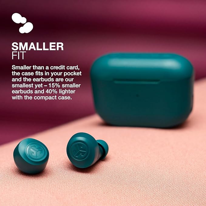 JLab Go Air Pop+ True Wireless Earbuds, in Ear Headphones, Bluetooth Earphones, 35H Playtime Ear Buds, Bluetooth Earbuds with Microphone, USB-C Charging Case, Dual Connect, EQ3 Sound, Teal