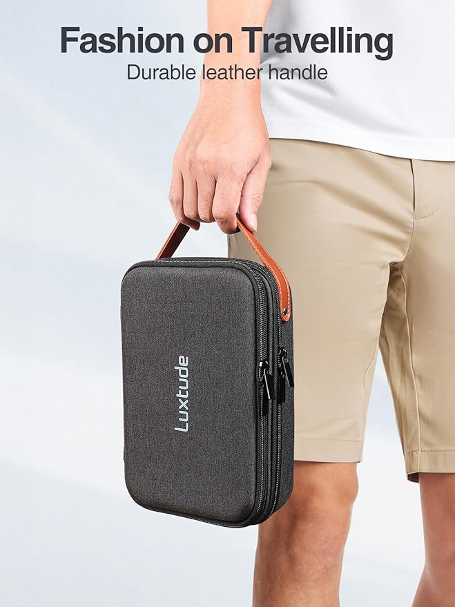 Luxtude Electronics Organizer Travel Case, Tech Organizers Travel Case, Hard Cases for Electronics, Hard Charger Bag, Portable Cable Bag, Travel Essentials for Charger/Mouse/Cash/Card