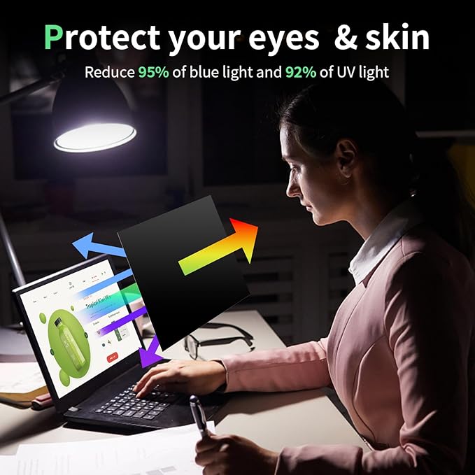 Laptop Privacy Screen 15.6 Inch-16:10 Aspect Ratio Anti-Glare Blue Light Computer Monitor Protector, Laptop Screen Privacy Shield Removable 15.6in Filter for Lenovo HP Dell Acer Asus Thinkpad Envy Xps