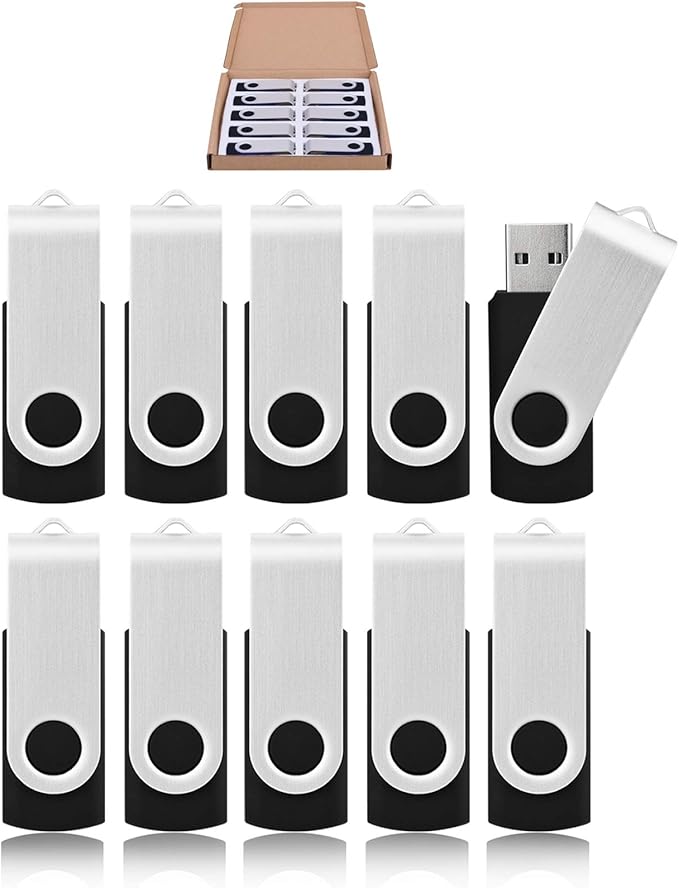 KOOTION 20pcs 4GB USB Flash Drives - 4GB Thumb Drives, Black