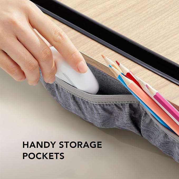 HUANUO Lap Laptop Desk - Portable Lap Desk with Cushion, Fits up to 17 inch Laptop, with Anti-Slip Strip & Storage Function for Home Office Students Use as Computer Laptop Stand, HNLD28WN