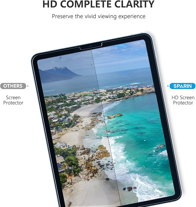 SPARIN 2 Pack Screen Protector Compatible with iPad Air 5/4 Generation 10.9 inch(2022/2020), iPad Pro 11 inch(2022/2021/2020/2018), Tempered Glass for iPad Air 5th/ Air 4th Case Compatible