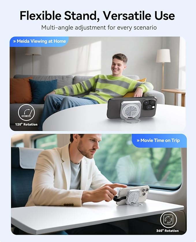 ORICO 1TB Magnetic External SSD with Kickstand, Up to 2000MB/s, 4K ProRes HDR Record and Store, Aluminum Alloy, MagSafe Portable SSD for iPhone 16 Pro Max, Tablet, Computer - CZ20PLUS