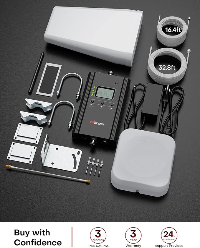 Hiboost Cell Phone Signal Booster for Home and Office, 4,000 sq ft, Boost 5G 4G LTE Data for Verizon AT&T and All U.S. Carriers, FCC Approved
