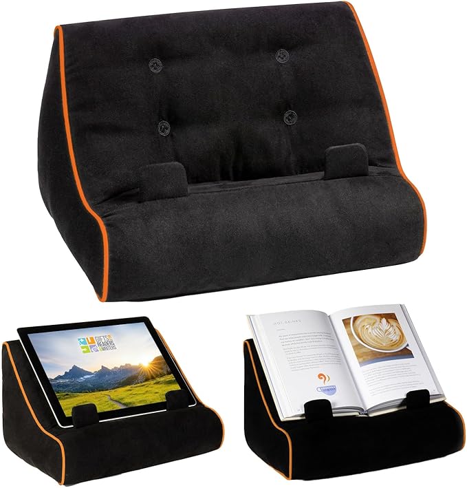 Gifts for Readers & Writers Book Couch iPad Stand | Cushioned Tablet Stand & Book Holder| Reading Pillow for Bed Time | Tablet Lap Rest Cushion | A Fun Gift for Book Lovers