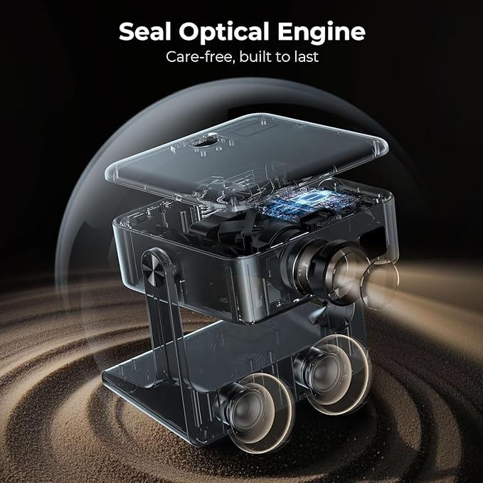 Projector-4K with WiFi and Bluetooth: [Google TV/1500 ANSI/Voice Control/Built-in Apps] Outdoor-Projector, Portable-Movie-Smart-Projector, Sovboi 1080P Home-Ceiling-Proyector 180° Stand/300 ''Display