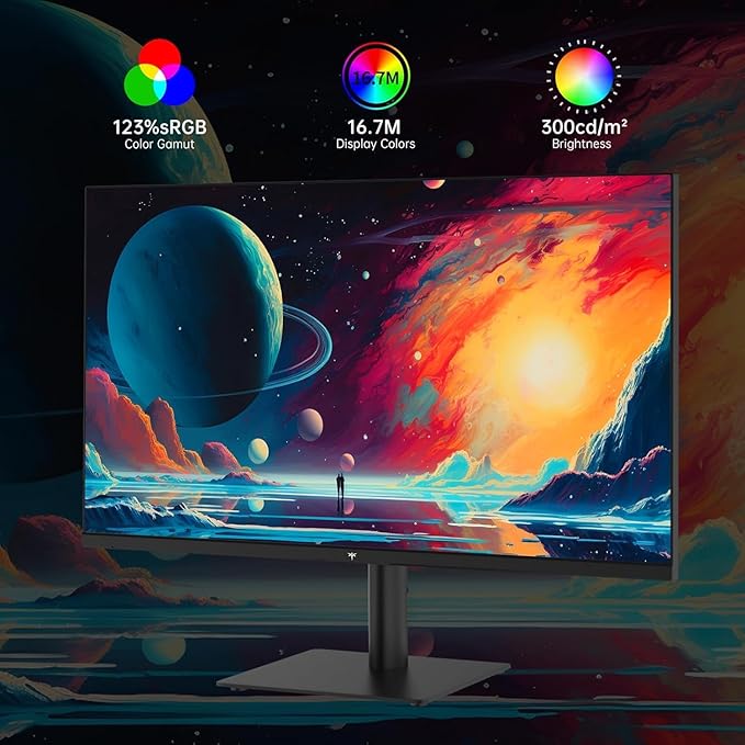 KTC 27 Inch QHD(2560 * 1440) 100Hz Computer Monitor - IPS Panel, Anti-Blue Light Screen, 100% High Color Gamut, 123% sRGB, Support FreeSync and GSync, PC Monitor for Casual Gaming and Working