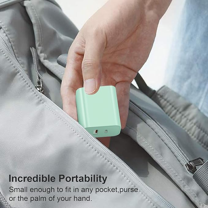 [4 Pack] USB C Charger Block Charging Block Type C Charger 20W Wall Chargers for iPhone Air/17/17 Plus/17 Pro/17 Pro Max/16/16 Plus/16 Pro/16 Pro Max/15/15 Pro/15 Pro Max/14/13/12 Pro/Samsung(Green)