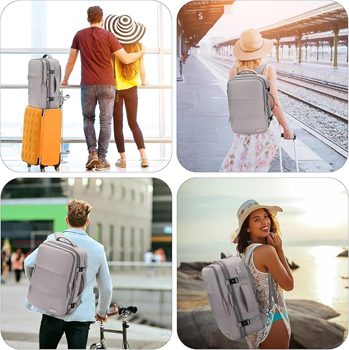 Carry On Backpack, 42L Flight Approved Travel Backpack for Men Women,Airline Approved Gym Backpack Waterproof Business Laptop Daypack Laptop Backpack,Casual Daypack for Business Weekend Hiking