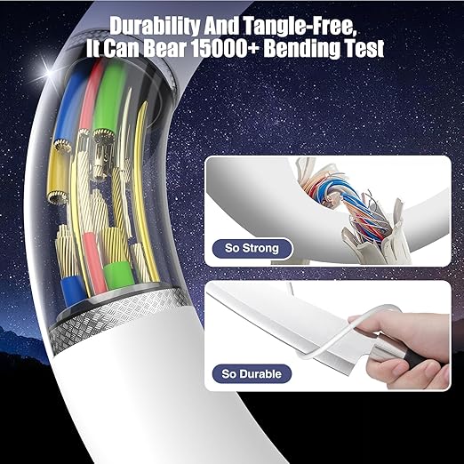 3-Pack [3.3FT+3.3FT+10FT] 60W USB C to USB C Cable, Type C Fast Charging Cable for iPhone Air 17 16e 16 15 Pro Plus Pro Max，for Galaxy S25/S24, for iPad Pro/Air/mini, for MacBook Pro/Air and More