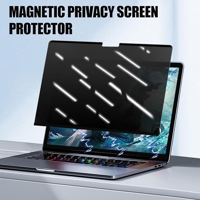 Laptop Privacy Screen – Removable Magnetic Filter | PC Anti-Glare Screen | Anti-peeping Travel Public Space Privacy Protection For Studios, Cafes, Airports, Workstations