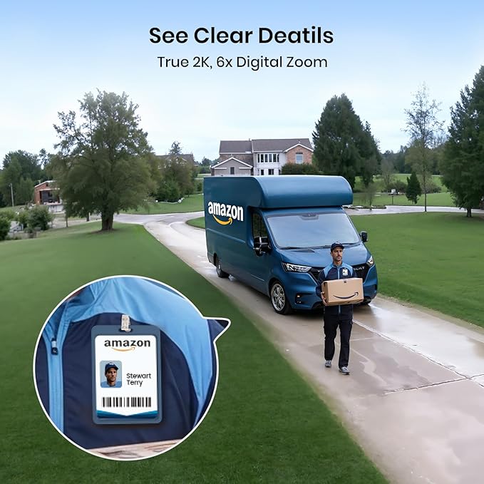 AOSU Security Cameras Outdoor Wireless, 2 Cam-Kit, No Subscription, Solar-Powered, Home Security Cameras System with 360° Pan & Tilt, Auto Tracking, 2K Color Night Vision, Easy Setup, 5G & 2.4G WiFi