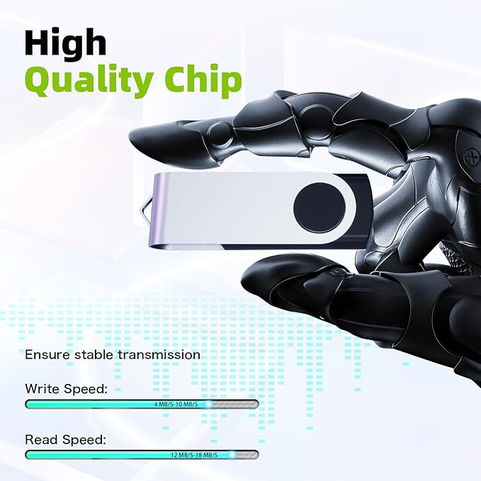 64GB Flash Drive 10 Pack, Wooolken USB 2.0 Thumb Drive Bulk Pen Drive Metal Swivel Memory Stick 64GB 10 Colors Multipack Value Zip USB Drives with Lanyard