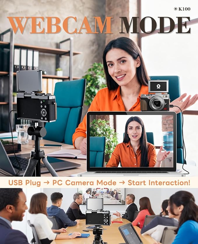 TURE 48MP 4K Digital Camera for Photography & YouTube Vlogging - 18X Zoom UHD Autofocus Video Camera with 3" 180° Flip Screen, 32GB SD Card & 2 Batteries - Compact Travel