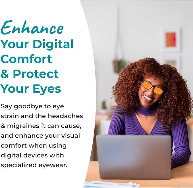 Blue Light Blocking Glasses for Women + Men - Better Sleep + Anti Eye Strain Protection - Computer Screens & Gaming
