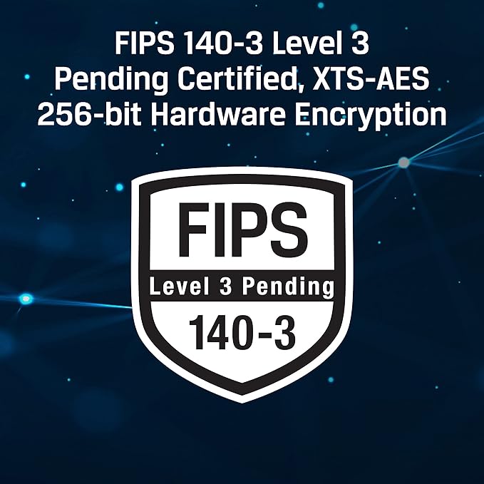 Kingston Ironkey Keypad 200 32GB Encrypted USB | Alphanumeric Keypad | Multi-Pin Access | XTS-AES 256-bit | FIPS 140-3 Level 3 Certified | Brute Force & BadUSB Protection | IKKP200/32GB,Blue