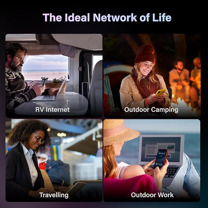 GlocalMe DuoTurbo 4G LTE Portable WiFi Hotspot for Travel in 200+ Countries, Mobile Hotspot Device with Global 1.1GB Data 30Days, SIMFREE and Dual Modem, 10 Devices Connected(Black)