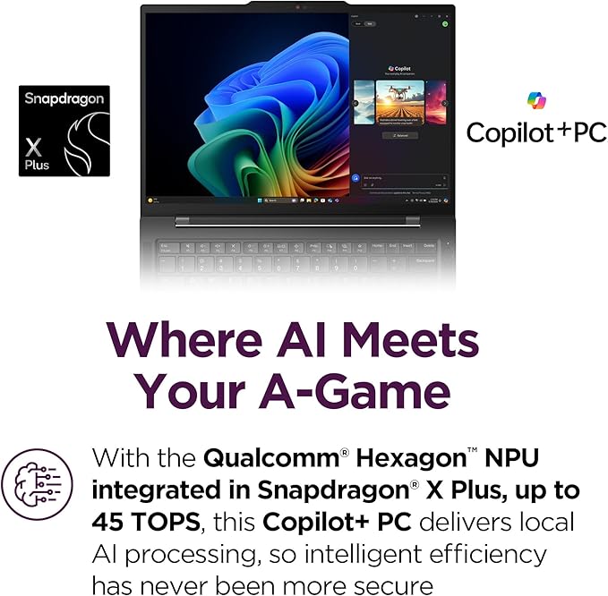 Lenovo IdeaPad 5X 2-in-1 Copilot+ Extra-Long Battery Life 14" WUXGA FHD+ OLED Touch Display 16GB Memory 512GB Storage Snapdragon X Plus 8-core Processor Windows 11 Home, Pen Included, Luna Gray