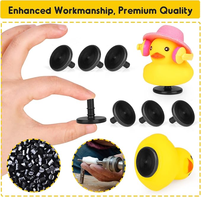 12 Packs Rubber Duck Holder Jeep Duck Mount Plastic Ducking Plug Holder for Jeep Dash for Display Jeep Ducking Presents-Black(Excluding Rubber Duck)