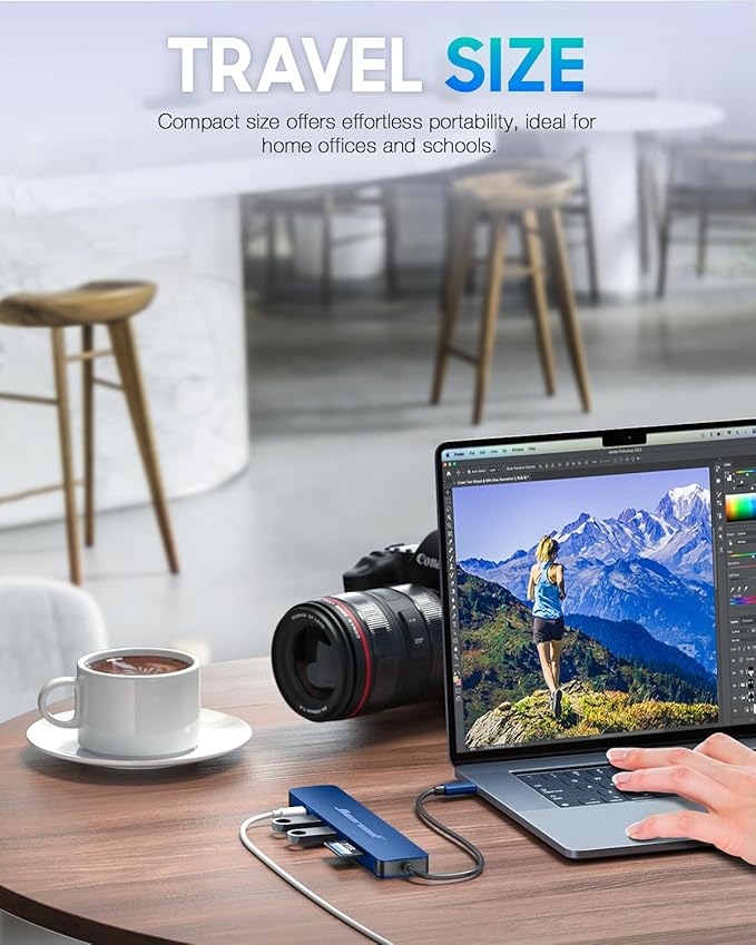 Hiearcool USB C Hub for MacBook Air/Pro, 7-in-1 USBC Adapter Multiport with 4K HDMI Dongle, USB-C Dock Laptop Docking Station for Thunderbolt 3/4 Laptops and Other Type-C Devices