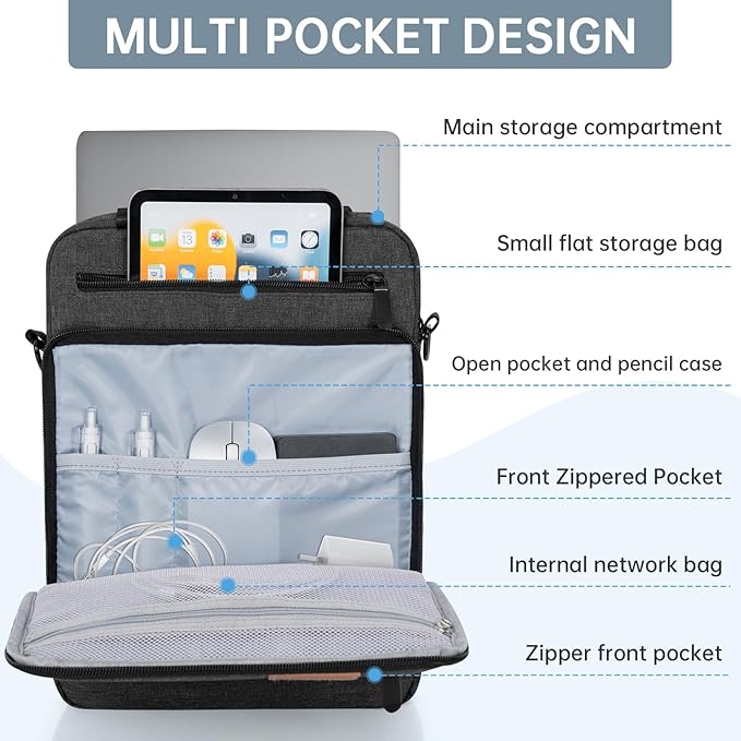 Laptop Sleeve Bag,Padded Protective Travel Carrying Case for 15 inch MacBook Air M3/A3114 2024, M2/A2941 2023 2025,Dell XPS 15 Plus,15 Inch Surface Laptop 7/6/5/4/3,Galaxy Tab S9 Utra 14.6"