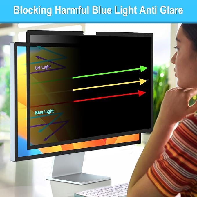 ZOEGAA iMac 27 inch Privacy Screen Filter for Studio Display, Removable 27 Inch Computer Privacy Screen 5K Retina Display Computer Screen Privacy Shield and Anti-Glare Screen Protector