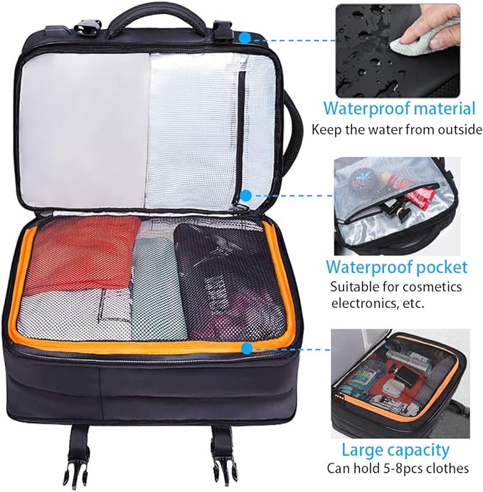 BANGE 45L Expandable Backpack, Water Resistant, Suitable for Travel, College Laptop Backpack for Men & Women