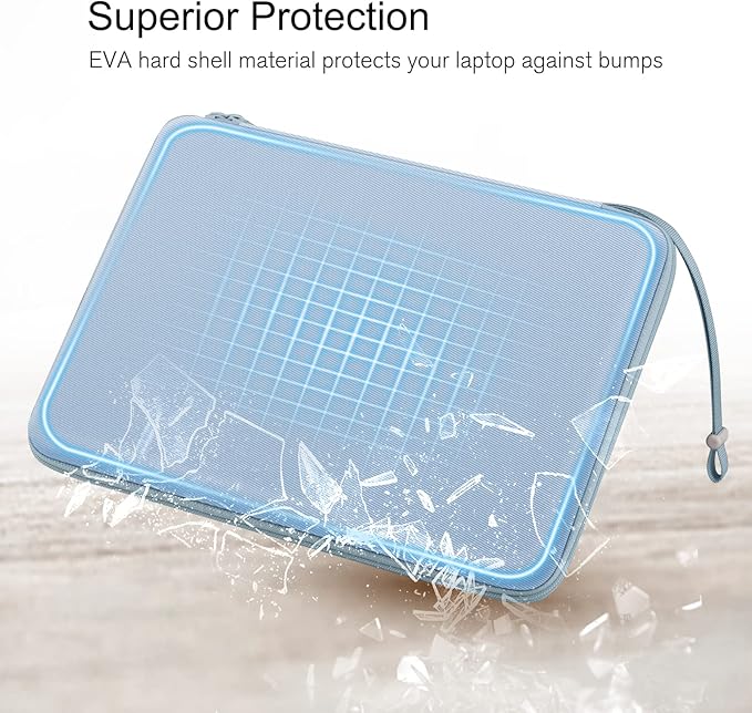 FINPAC Hard Laptop Sleeve Case for 13 inch MacBook Air M4 2025 M3 2024, 14 inch MacBook Pro M4/M3/M2/M1 A2918 A2992 A2779 A2442, 13'' Waterproof Case for Dell, Surface Laptop, HP, Acer, Ice Blue